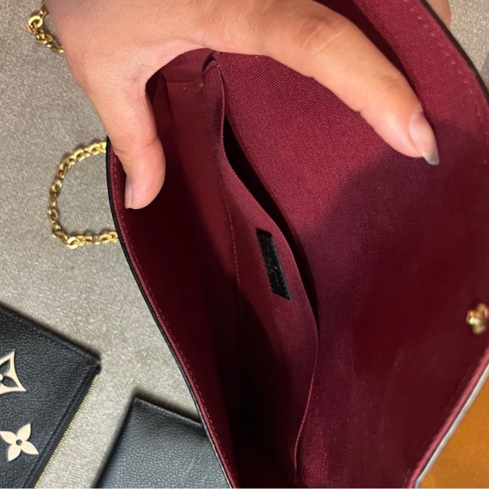 Louis Vuitton Black Felicie Pochette Bicolor Monogram Giant Empreinte - Picture 7 of 11